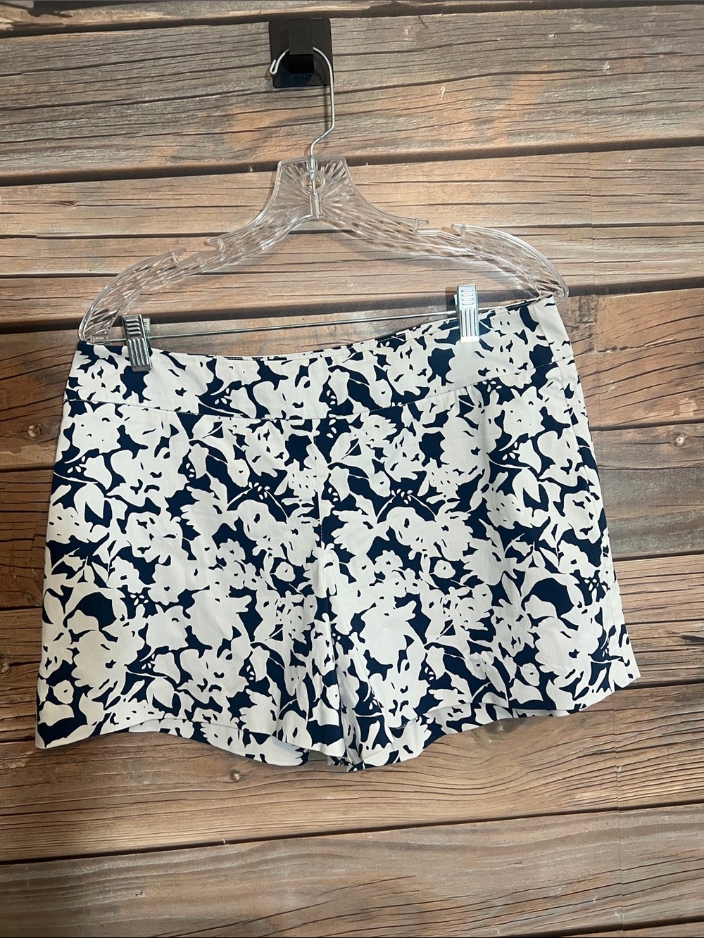 Margaret M Navy & White Floral High-Rise Shorts